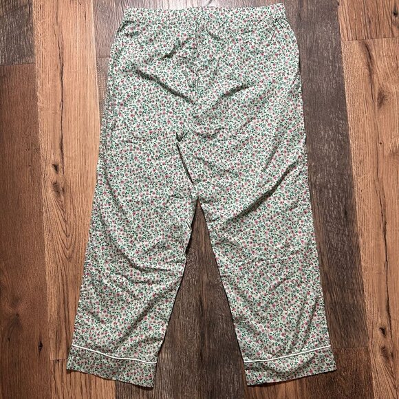 J. Crew Factory Cropped Cotton Pajama Pants Size Medium in Green Floral NWOT! - Picture 4 of 4